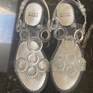 Stuart Weitzman Swarovski Crystal Clear Sandals sz 6